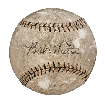 1929 Babe Ruth Single Signed and Game Used Baseball 8/4/1929 vs Indians (Ruth 4 Hits) (JSA and MEARS LOAs)